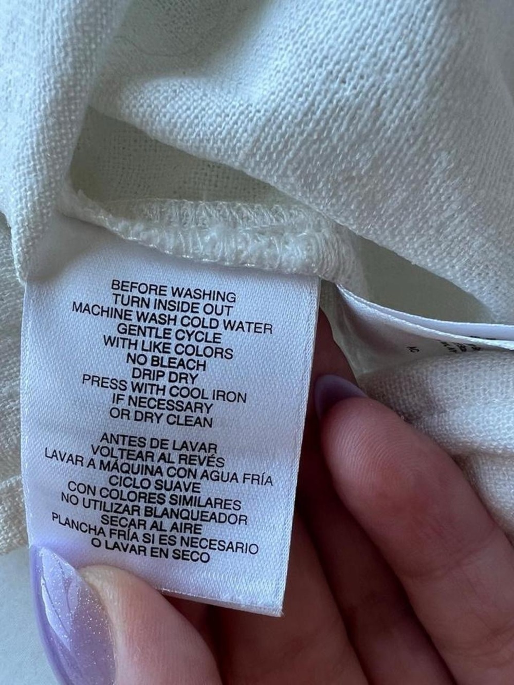 Anne Klein White Linen Short Sleeve Top - Picture 4 of 4